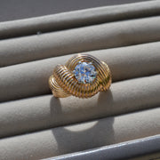 1960's Statement 18ct Yellow Gold Diamond Ring