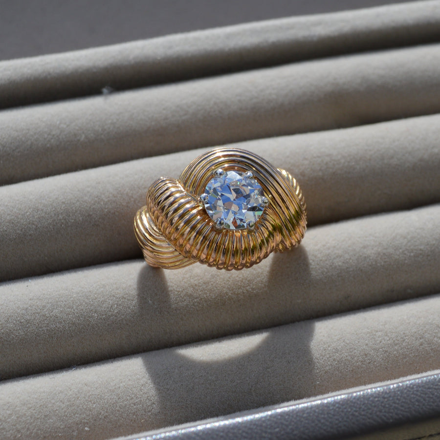 1960's Statement 18ct Yellow Gold Diamond Ring