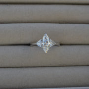 Marquise Diamond Three Stone Engagement Ring