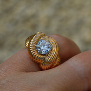 1960's Statement 18ct Yellow Gold Diamond Ring