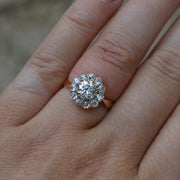 Antique Diamond Cluster Engagement Ring