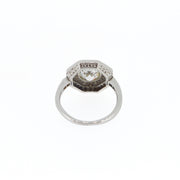 Hexagonal Art Deco Diamond Engagement Ring