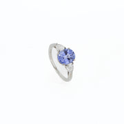 Ceylon Cornflower Blue Sapphire and Pear Shaped Diamond Engagement Ring