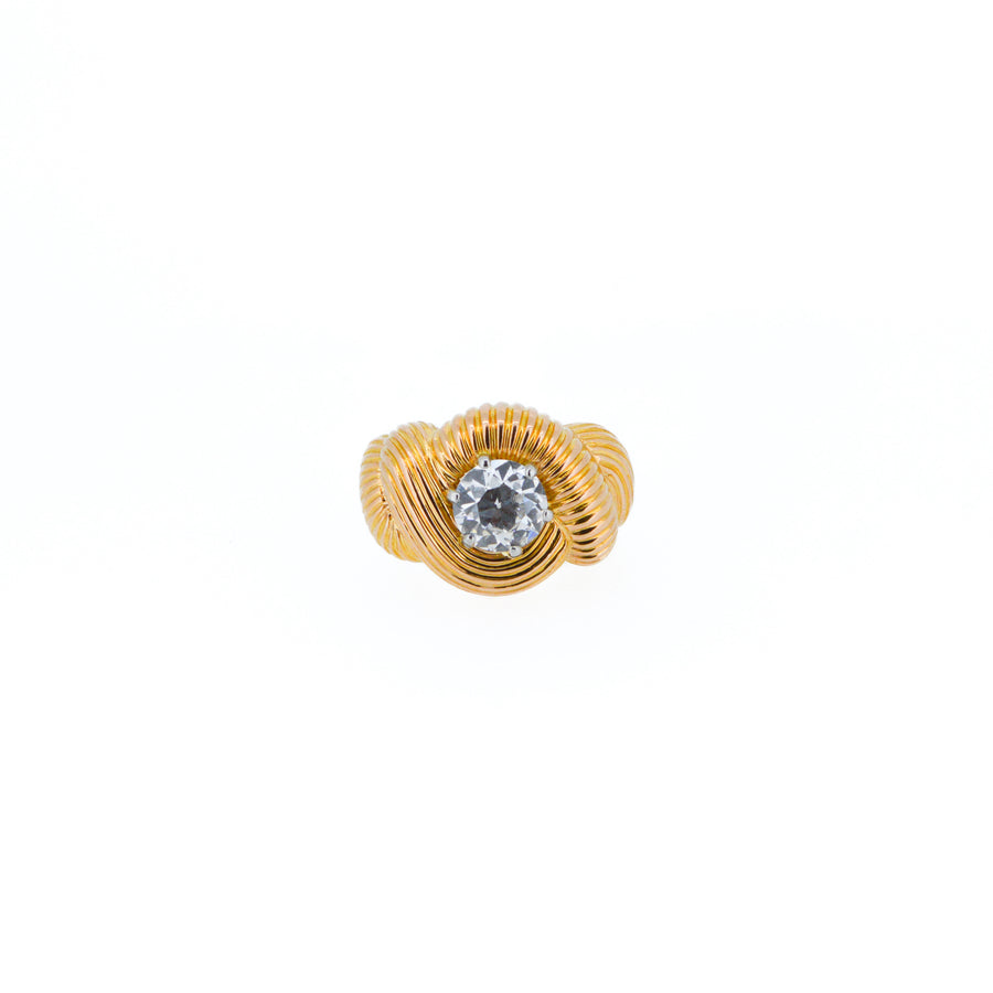 1960's Statement 18ct Yellow Gold Diamond Ring