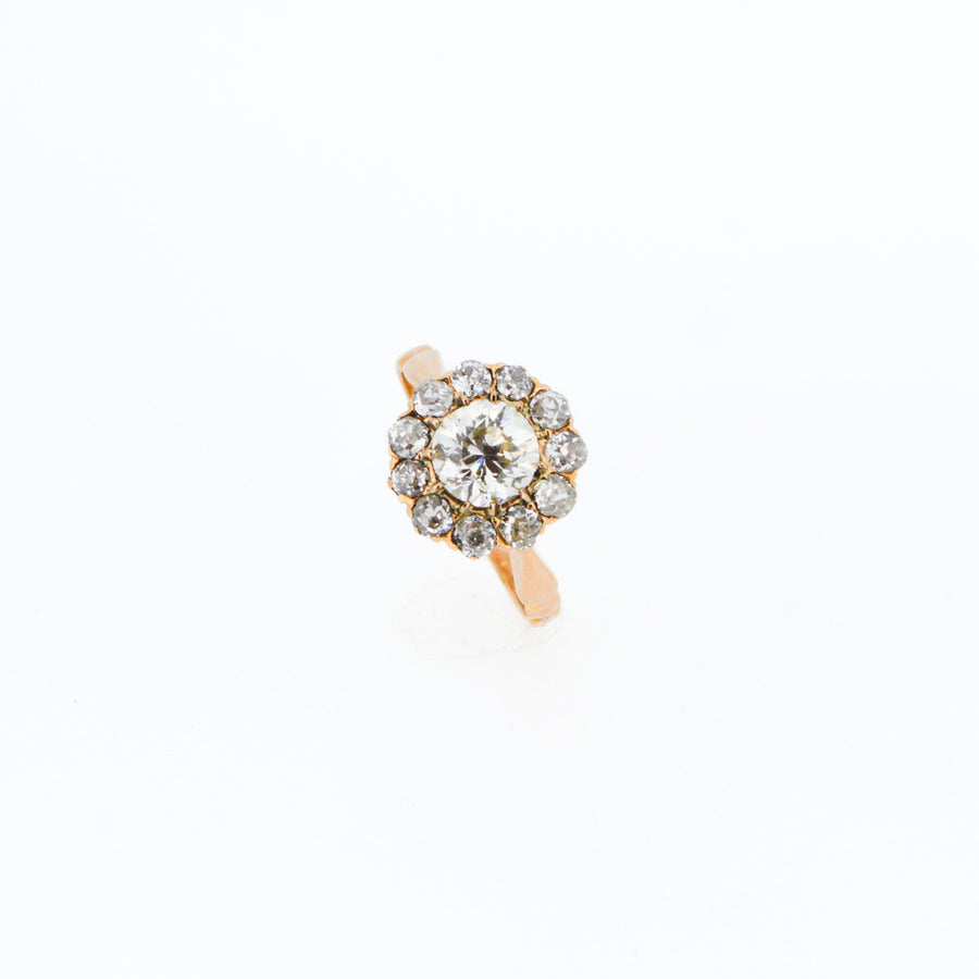 Antique Diamond Cluster Engagement Ring