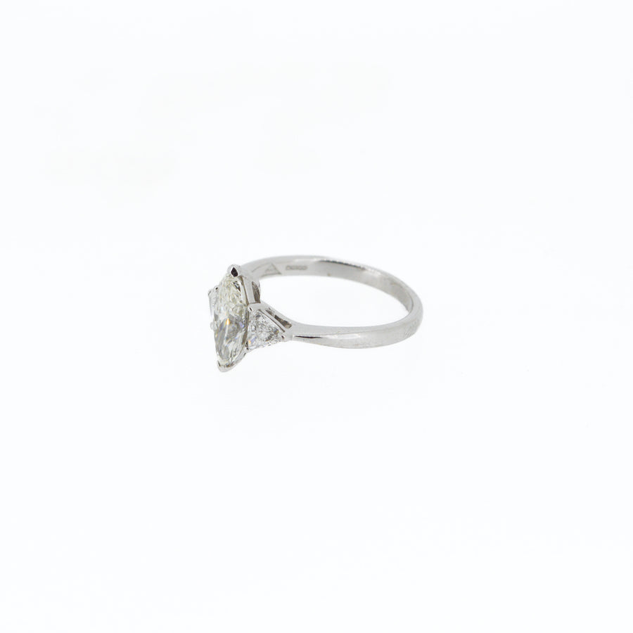 Marquise Diamond Three Stone Engagement Ring