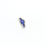 Geometric Sapphire and Diamond Ring