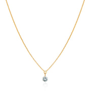 March Birthstone 0.50ct Aquamarine in White and Yellow Gold Georgian Inspired Necklace