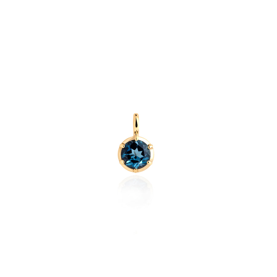 December Birthstone 0.50ct London Blue Topaz in Yellow Gold Georgian Inspired Necklace