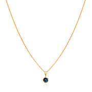 December Birthstone 0.50ct London Blue Topaz in Yellow Gold Georgian Inspired Necklace