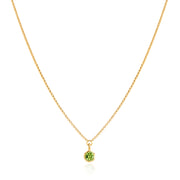 August BIrthstone 0.50ct Peridot in Yellow Gold Georgian Inspired Necklace