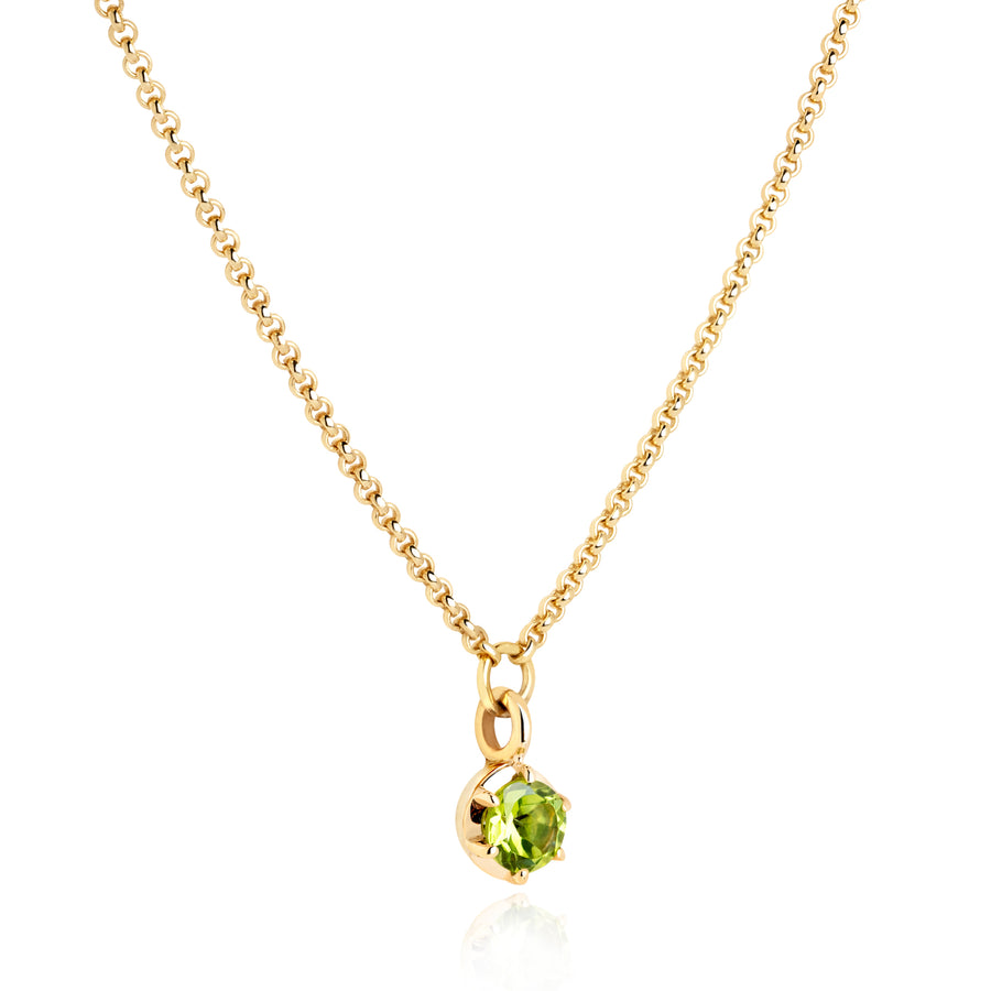 August BIrthstone 0.50ct Peridot in Yellow Gold Georgian Inspired Necklace