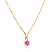 October Birthstone 0.50ct Pink Tourmaline in Georgian Inspired Yellow Gold Setting Pendant