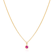 October Birthstone 0.50ct Pink Tourmaline in Yellow Gold Georgian Inspired Necklace