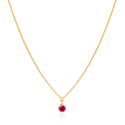 July Birthstone 0.50ct Ruby Georgian Inspired Setting in Yellow Gold Pendant