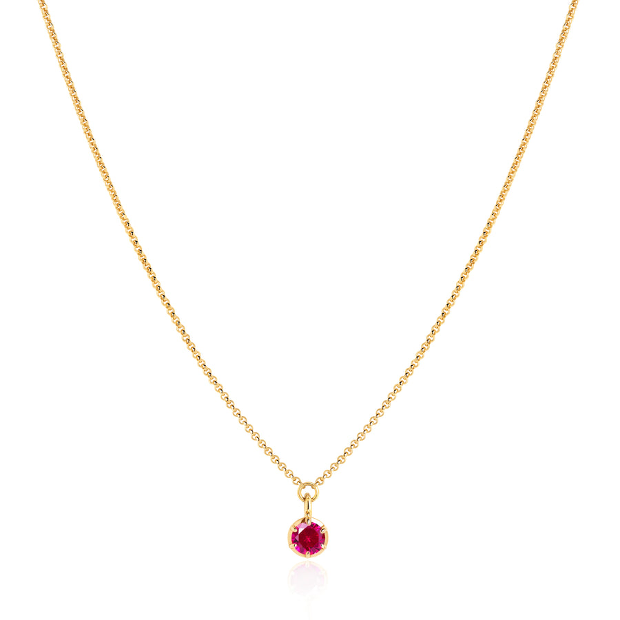 July Birthstone 0.50ct Ruby Georgian Inspired Setting in Yellow Gold Pendant