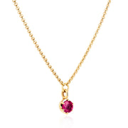 July Birthstone 0.50ct Ruby Georgian Inspired Setting in Yellow Gold Pendant