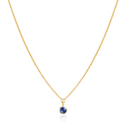 September Birthstone 0.50ct Sapphire in Yellow Gold Georgian Inspired Necklace