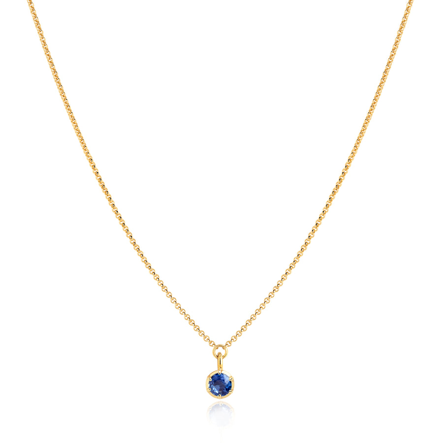 September Birthstone 0.50ct Sapphire in Georgian Inspired Yellow Gold Setting Pendant