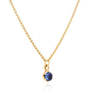 September Birthstone 0.50ct Sapphire in Georgian Inspired Yellow Gold Setting Pendant