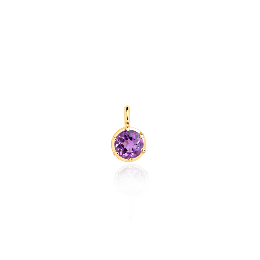 February Amethyst Birthstone 0.50ct in a Georgian Inspired Setting in Yellow Gold Pendant