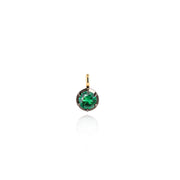 May Birthstone 0.50ct Emerald in Georgian Inspired Setting in Black Gold Pendant