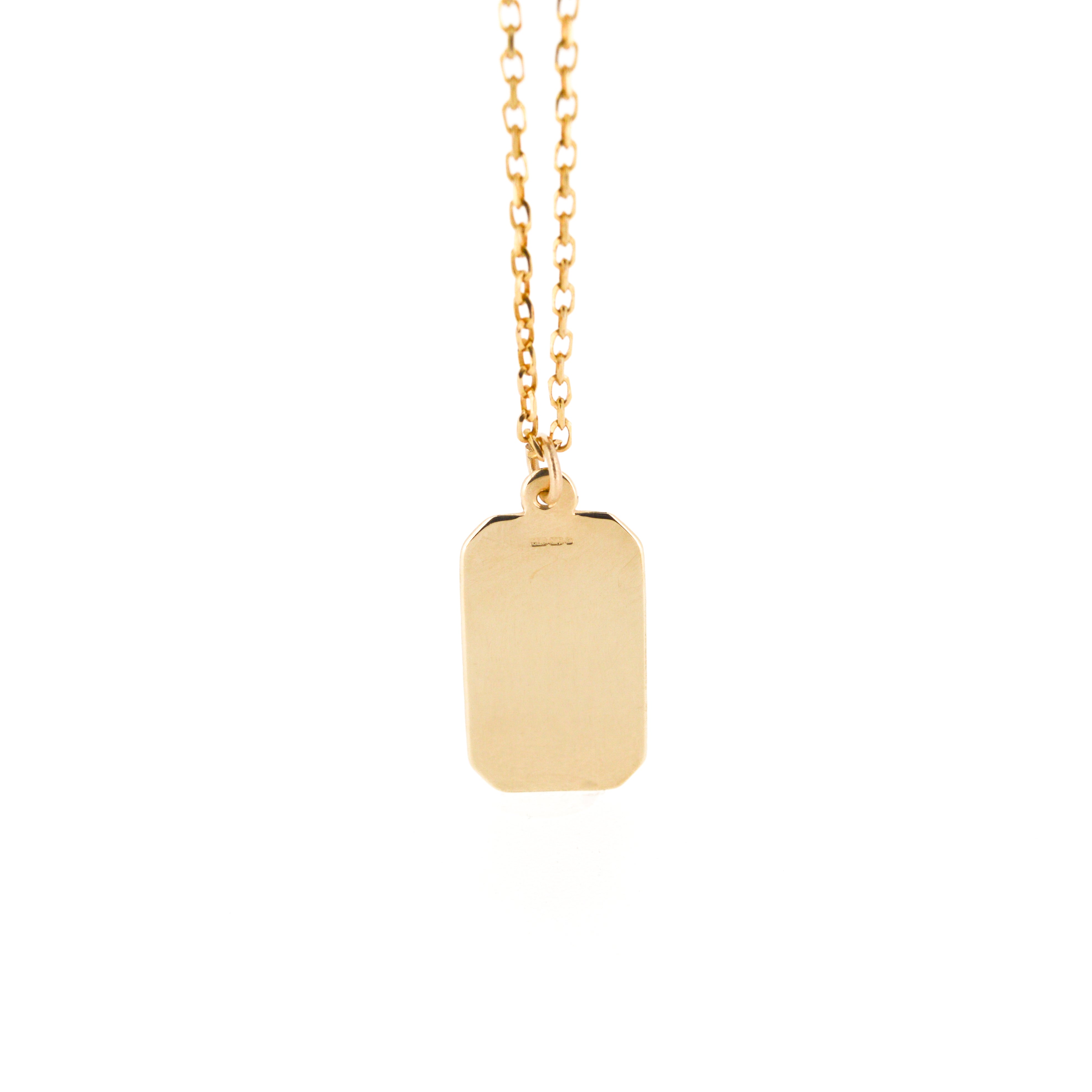 9ct gold 2024 dog tag necklace