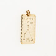 Heavy 9ct Gold and Diamond 'Cancer' Zodiac Pendant