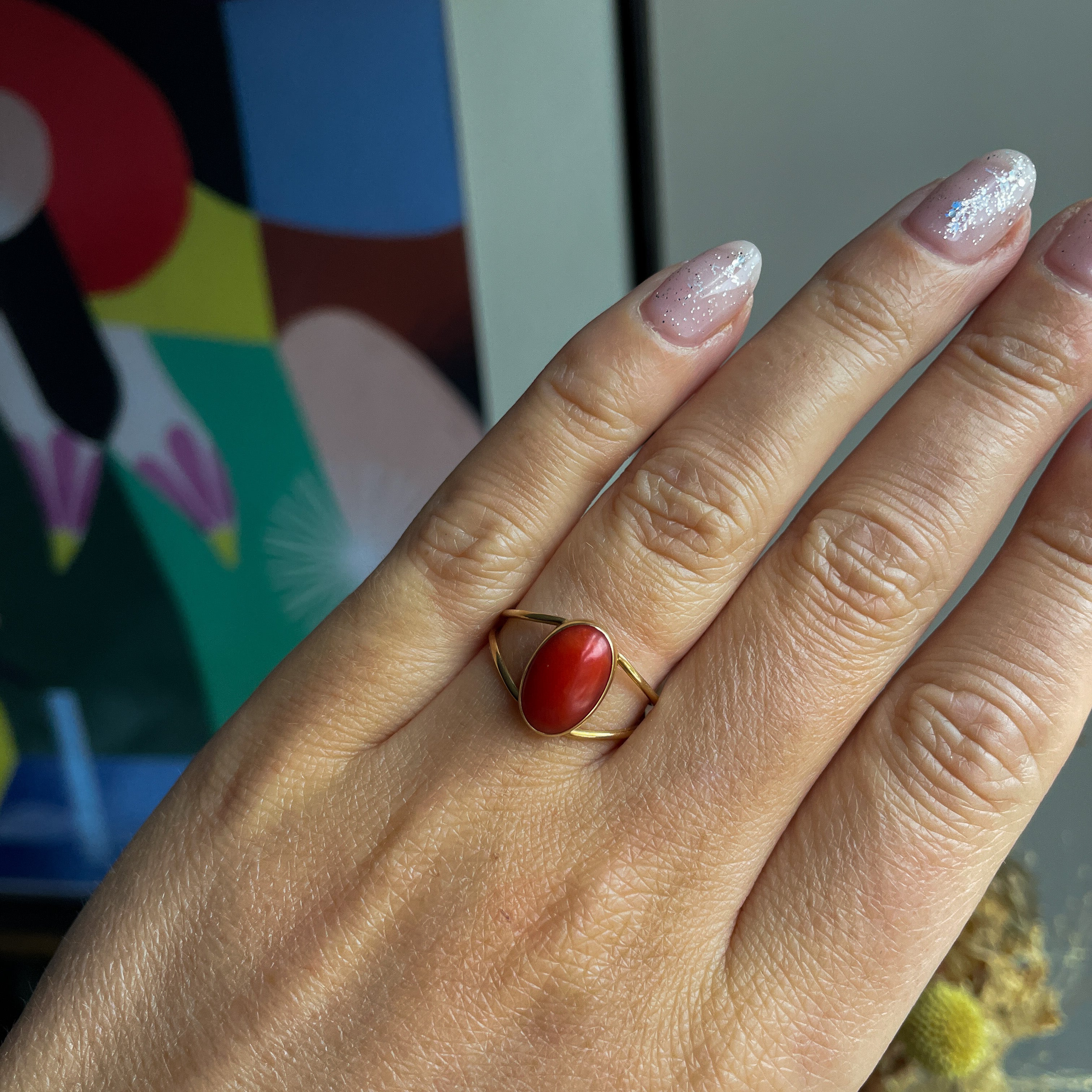 Coral popular ring